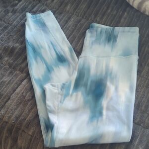 Old Navy Blue and White Active High Rise Leggings